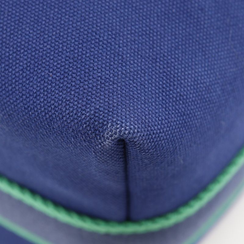 Hermes Brid A Black GM Canvas Blue Marine Green Unisex Handbag