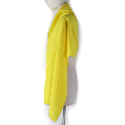 Hermes Cashmere Silk H Pattern Large Scarf Shawl Yellow Made In France Men Women