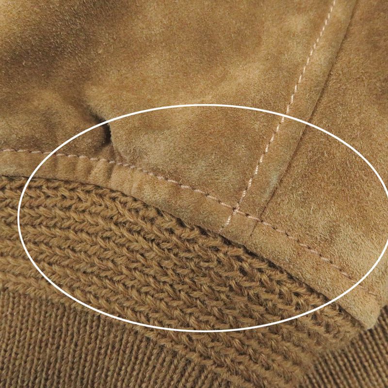 Saint Laurent Paris 19AW 577687 Mouton Boa Suede Leather Bomber Jacket Brown 46