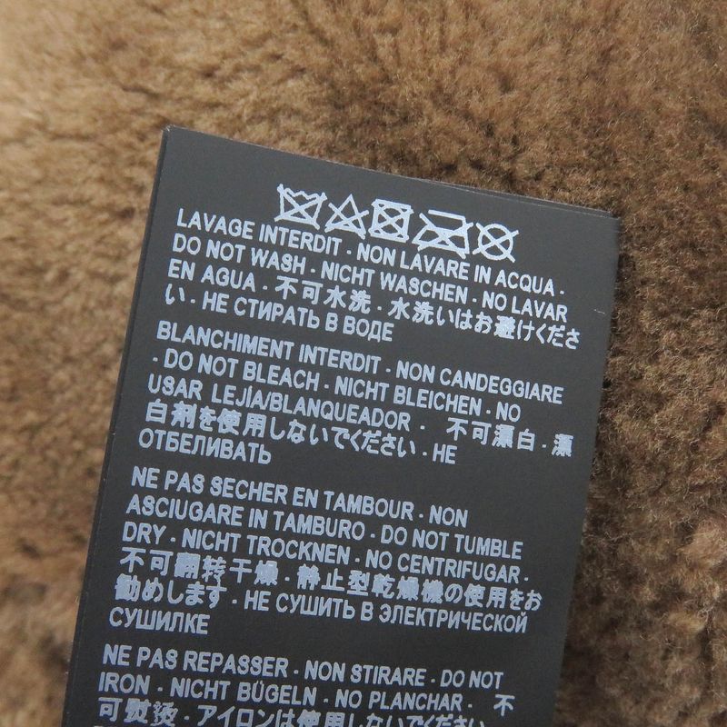 Saint Laurent Paris 19AW 577687 Mouton Boa Suede Leather Bomber Jacket Brown 46