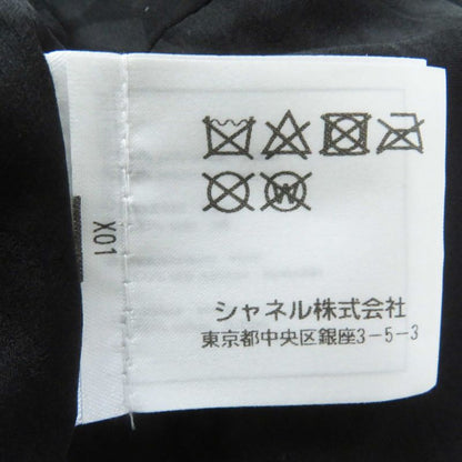 CHANEL P57185 Leather Used Sequins Checkered Tweed Jacket Black White 34 Made