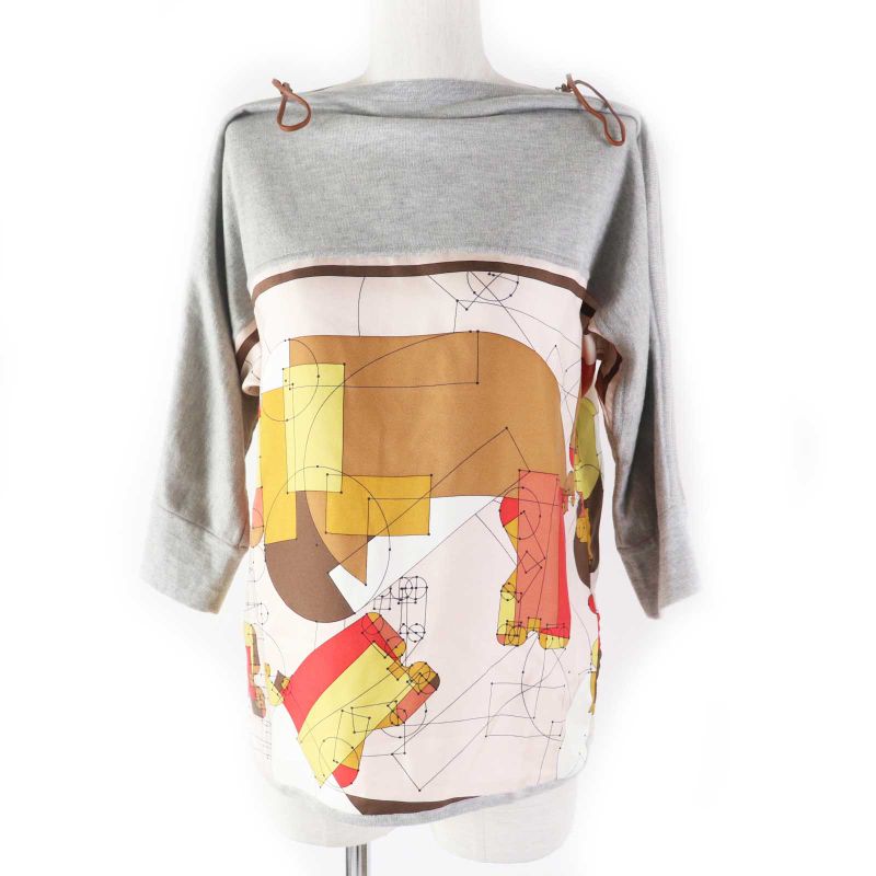 Hermes Echec AU ROI Checkmate Silk Cotton Sleeve Zip Design Twill Raine Cut