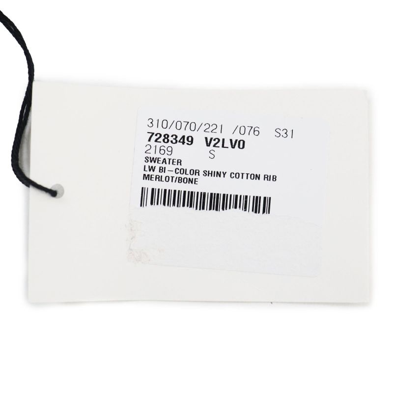 Bottega Veneta 2022 728349 Cotton Ribbed Long Sleeve Knit Polo