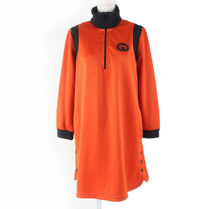 Gucci 644599 Sweatshirt Dress With GG Logo Sweatshirt Dress Orange Black S Made