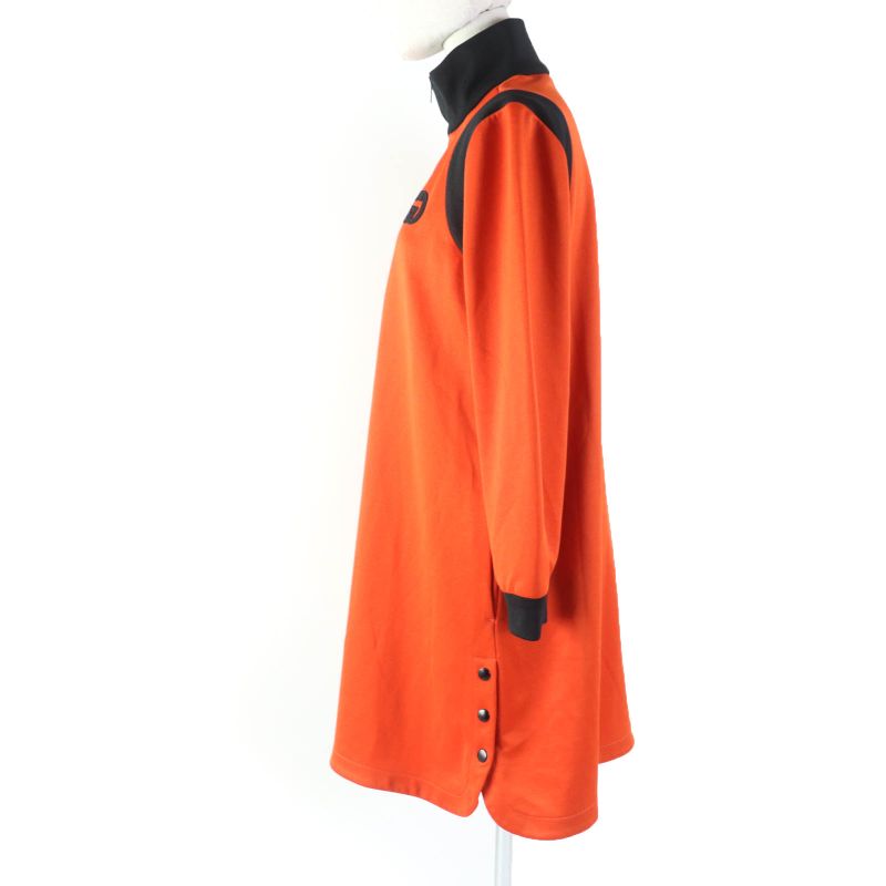 Gucci 644599 Sweatshirt Dress With GG Logo Sweatshirt Dress Orange Black S Made