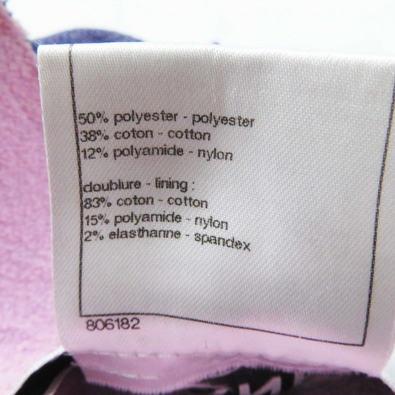 CHANEL P45867 F Pearl Coco Mark Button Cut Off Collarless Tweed Metallic Jacket