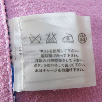 CHANEL P45867 F Pearl Coco Mark Button Cut Off Collarless Tweed Metallic Jacket