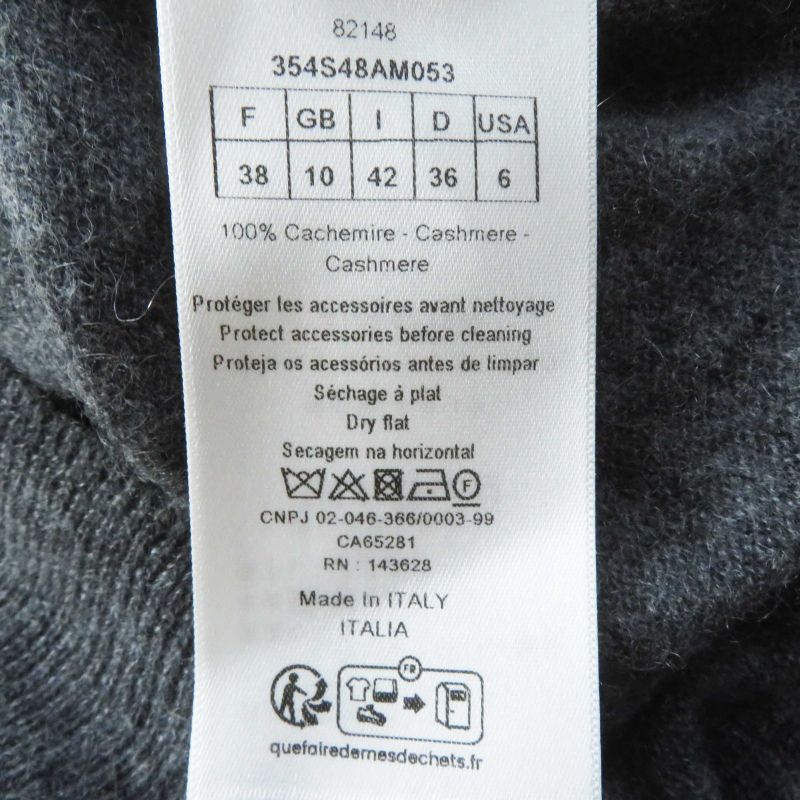 Christian DIOR 23AW 354s48am053 100% Cashmere CD Logo F Pearl Button BIG Color