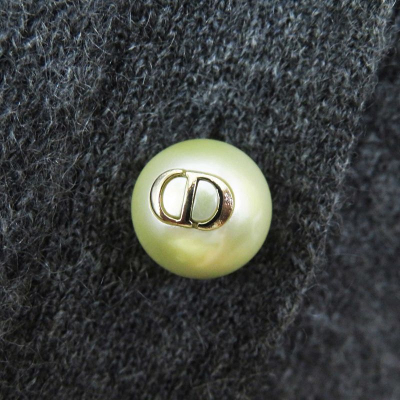 Christian DIOR 23AW 354s48am053 100% Cashmere CD Logo F Pearl Button BIG Color