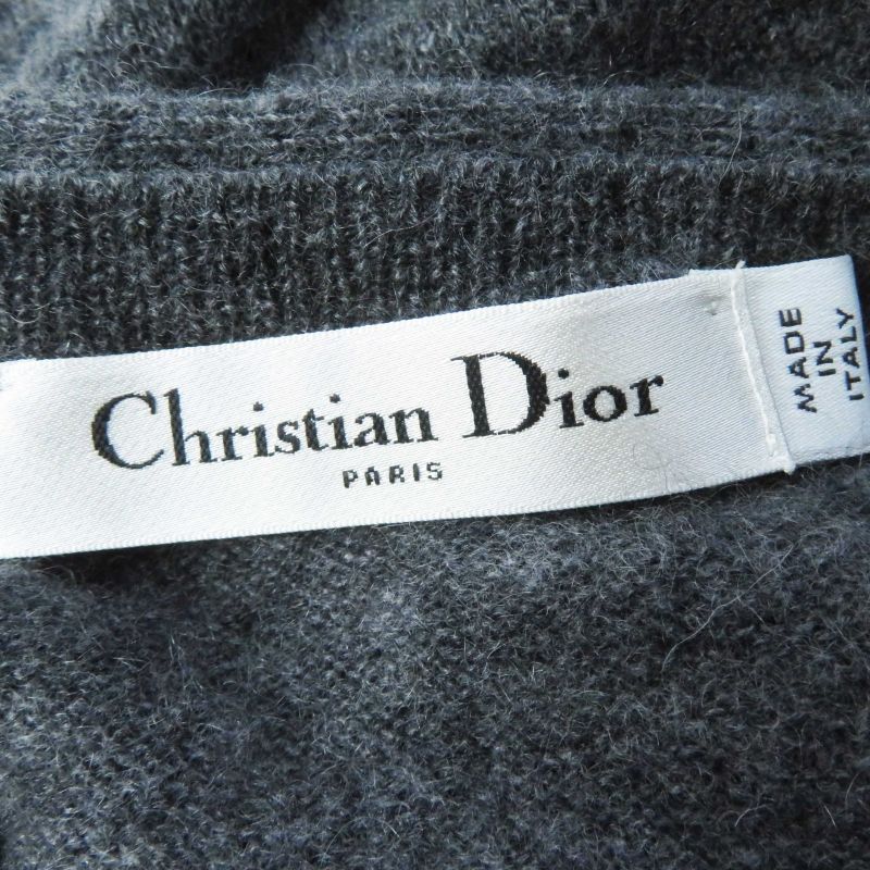 Christian DIOR 23AW 354s48am053 100% Cashmere CD Logo F Pearl Button BIG Color