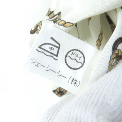 Celine 100% Silk Rare Old Celine Bit Rope Pattern Long Sleeve Shirt Off White