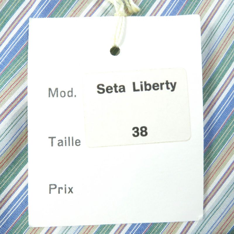 Celine 100% Silk Rare Old Celine Carriage Embroidery Striped Long Sleeve