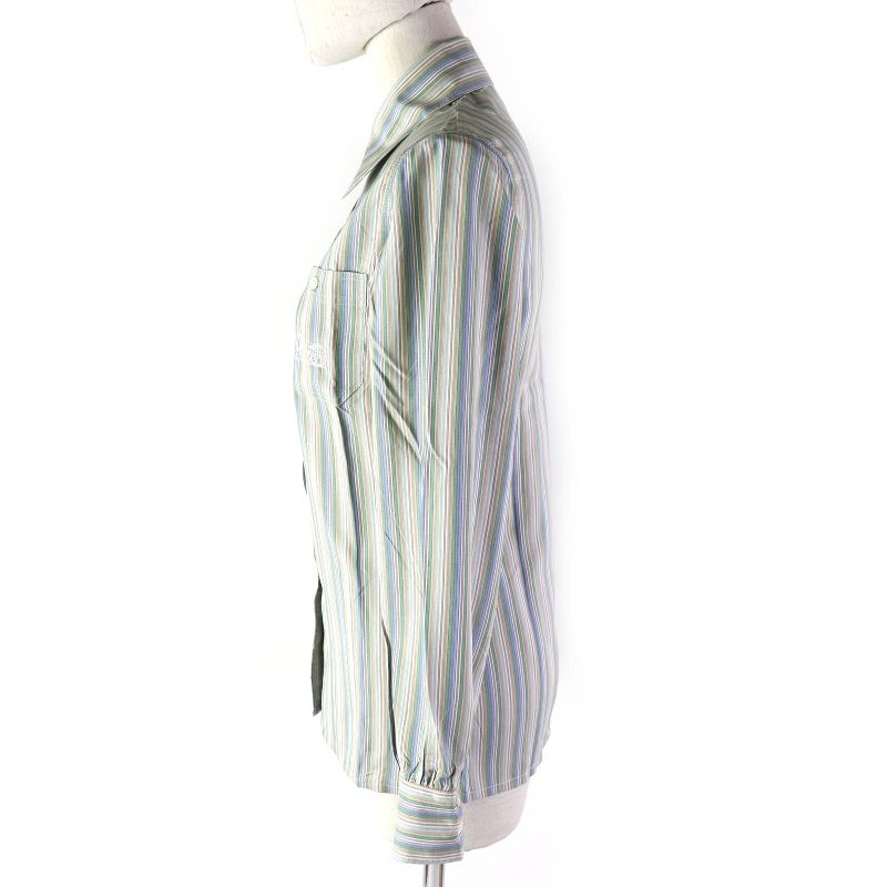 Celine 100% Silk Rare Old Celine Carriage Embroidery Striped Long Sleeve