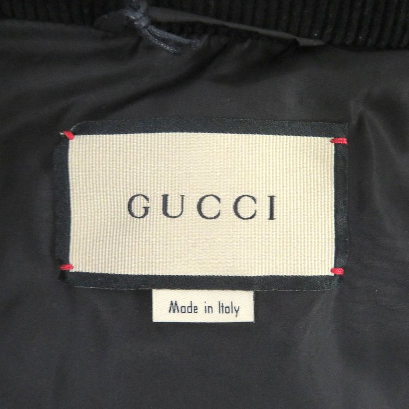 Gucci 21SS 644381 Ken Scott Allover WZIP 2WAY Down Vest Down Jacket Black 48