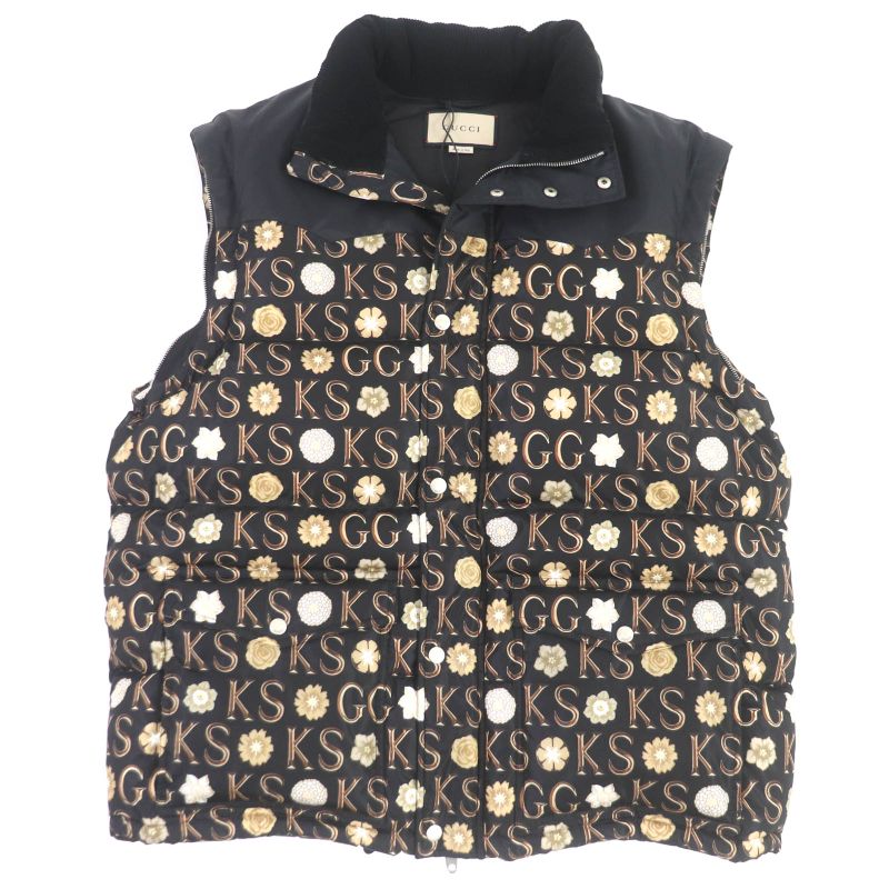 Gucci 21SS 644381 Ken Scott Allover WZIP 2WAY Down Vest Down Jacket Black 48