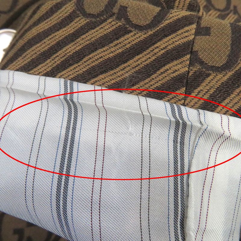 Gucci 20AW 618666 Silk-blend GG Jacquard Regimental Stripe Bleather Single