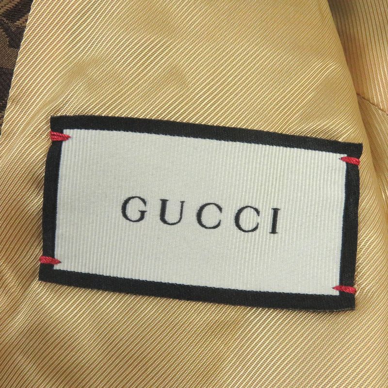 Gucci 20AW 618666 Silk-blend GG Jacquard Regimental Stripe Bleather Single