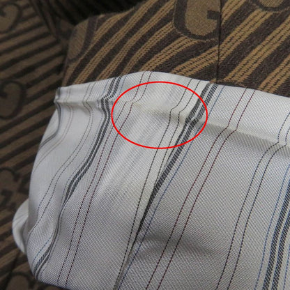 Gucci 20AW 618666 Silk-blend GG Jacquard Regimental Stripe Bleather Single