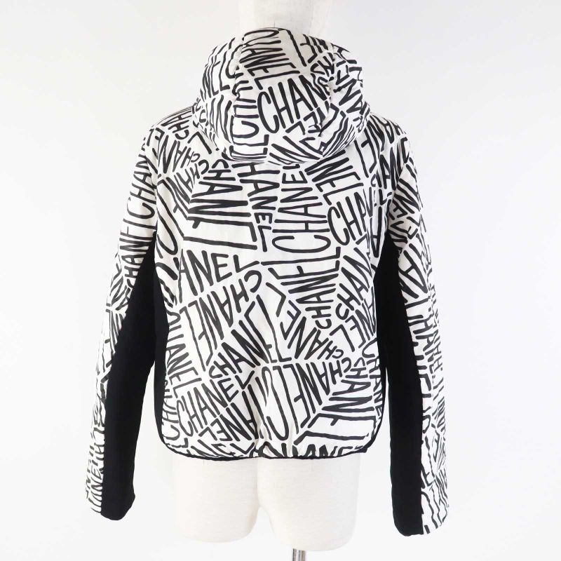 CHANEL P70625 Total Pattern/none Ground Hooded Reversible Down Jacket Black