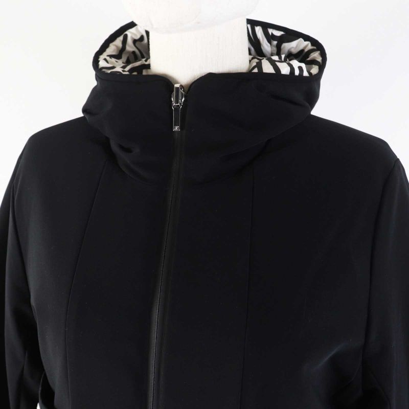 CHANEL P70625 Total Pattern/none Ground Hooded Reversible Down Jacket Black