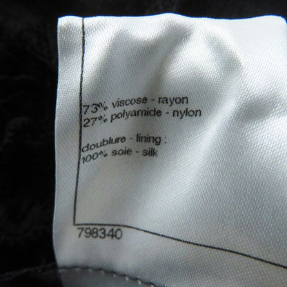 CHANEL P41859 Total Lace Long Sleeve Long Dress/dress Black 38 Made In France