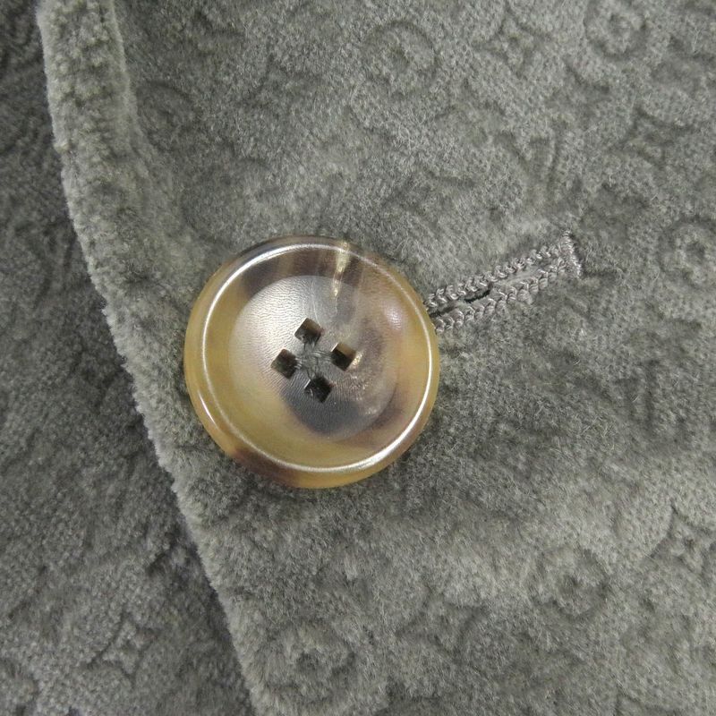 Louis Vuitton Cotton Monogram Embossed Single Velour Jacket Tailored Jacket