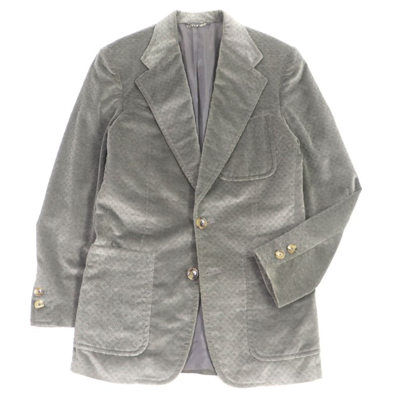Louis Vuitton Cotton Monogram Embossed Single Velour Jacket Tailored Jacket