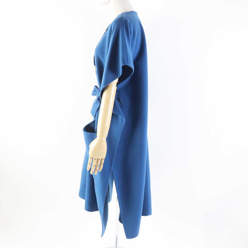 Hermes 2e0136dg 100% Cashmere Silver Hardware Serie Button Belted Collarless