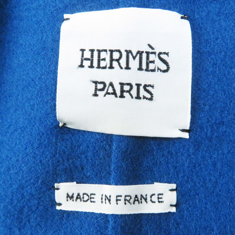 Hermes 2e0136dg 100% Cashmere Silver Hardware Serie Button Belted Collarless