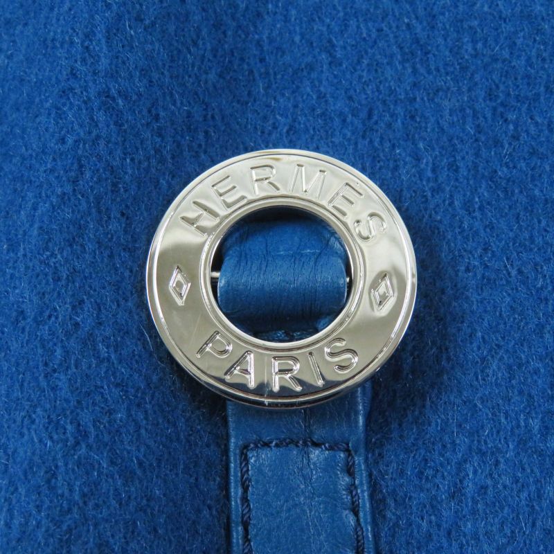 Hermes 2e0136dg 100% Cashmere Silver Hardware Serie Button Belted Collarless