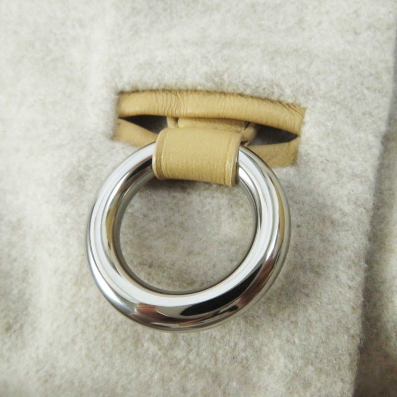 Hermes 3e0223dz 100% Cashmere Silver Hardware Lamb Leather Long Length Gilet/ves