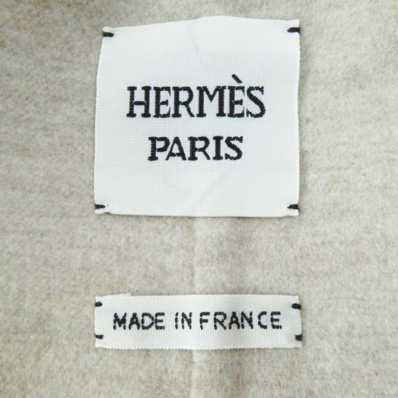 Hermes 3e0223dz 100% Cashmere Silver Hardware Lamb Leather Long Length Gilet/ves