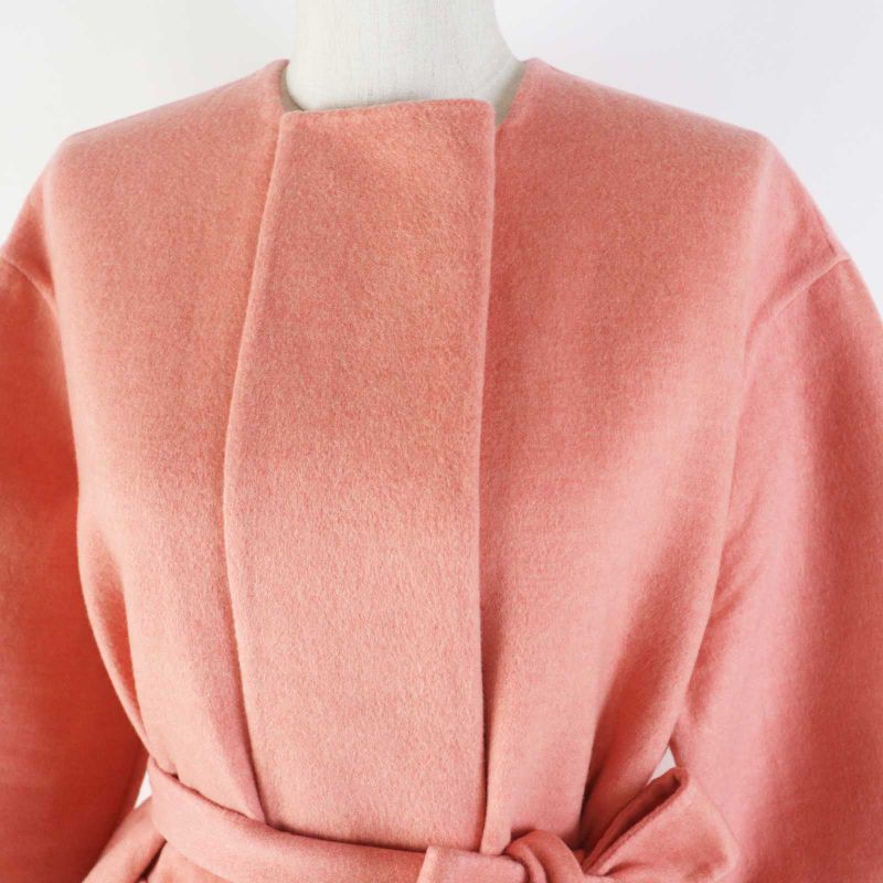 Hermes 22 Years 2h0122db 100% Baby Cashmere Double Face No Collar With Belt