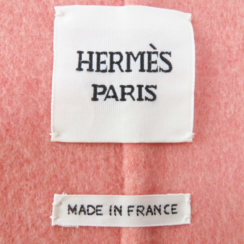 Hermes 22 Years 2h0122db 100% Baby Cashmere Double Face No Collar With Belt