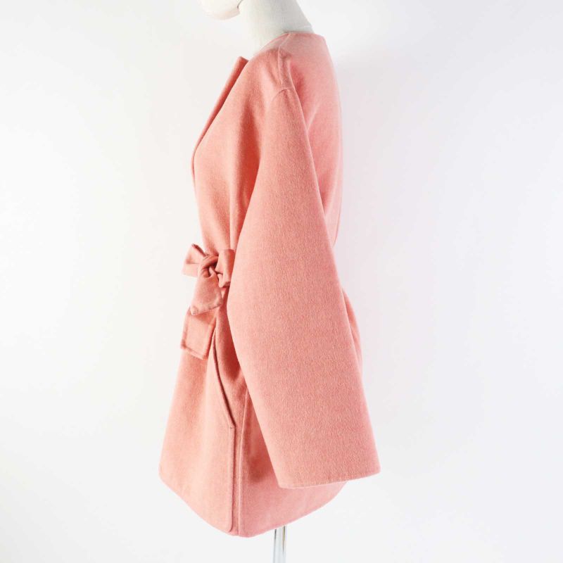 Hermes 22 Years 2h0122db 100% Baby Cashmere Double Face No Collar With Belt