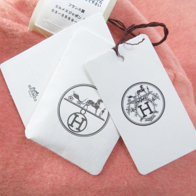 Hermes 22 Years 2h0122db 100% Baby Cashmere Double Face No Collar With Belt