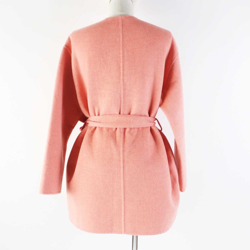 Hermes 22 Years 2h0122db 100% Baby Cashmere Double Face No Collar With Belt