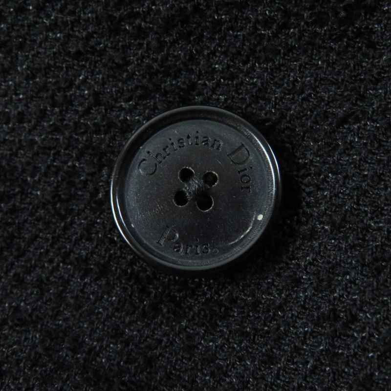 Christian DIOR 24 Years 421v27a1761 Virgin Wool & Cotton Boucles Logo Button
