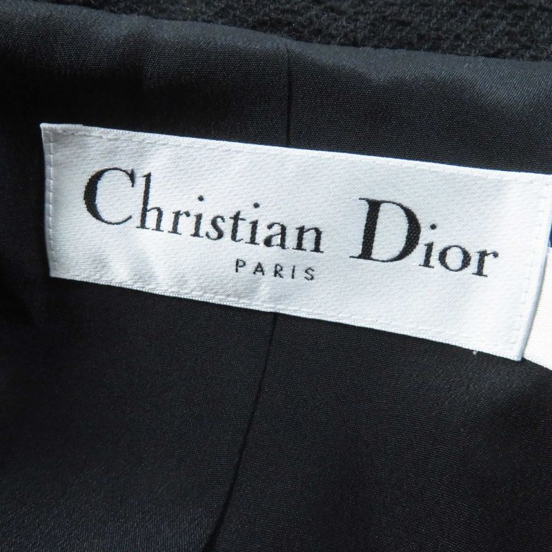 Christian DIOR 24 Years 421v27a1761 Virgin Wool & Cotton Boucles Logo Button