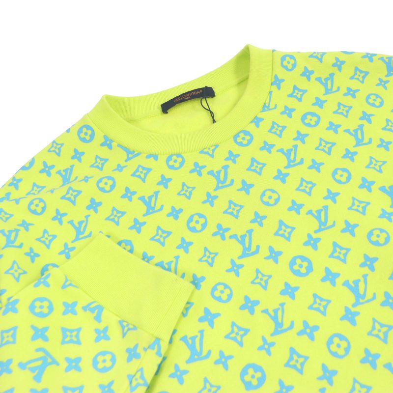 Louis Vuitton 2023 Hoy87w Cotton Monogram Crew Neck Sweatshirt Yellow Green L