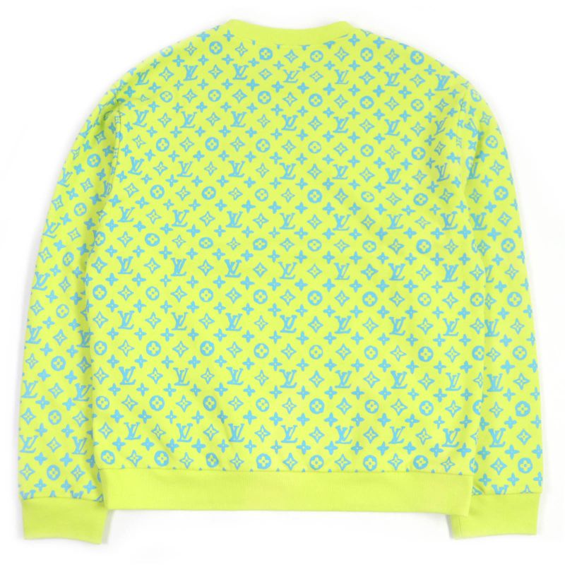 Louis Vuitton 2023 Hoy87w Cotton Monogram Crew Neck Sweatshirt Yellow Green L
