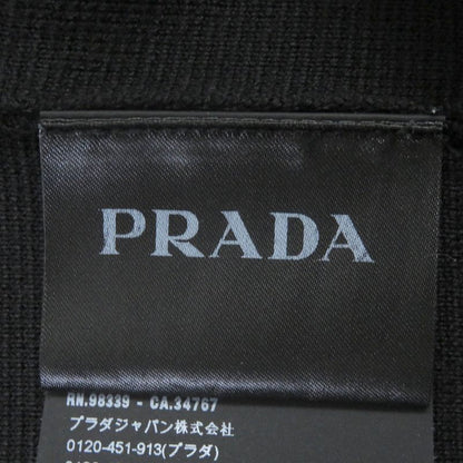 Prada Umc134 Virgin Wool Nylon Switched Zip Up Knit Blouson Jacket Black 46