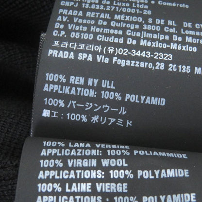 Prada Umc134 Virgin Wool Nylon Switched Zip Up Knit Blouson Jacket Black 46