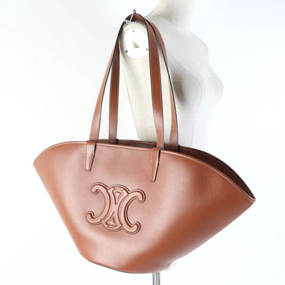 Celine 196953du3.04lu Cuir Triomphe Coufant Medium Tote Bag Tan Smooth Calfskin