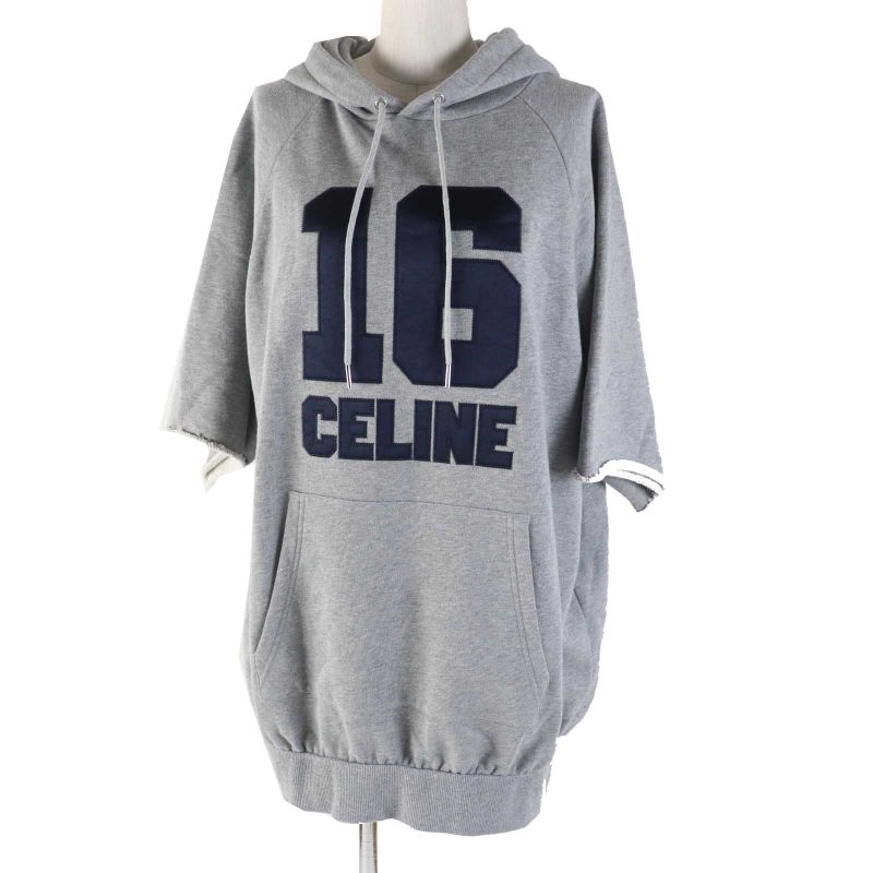 Celine 2x83d670q 100% Cotton 16 Patches Oversized Hoodie Dress/cut Off Dress