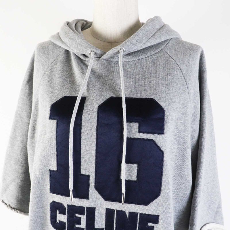 Celine 2x83d670q 100% Cotton 16 Patches Oversized Hoodie Dress/cut Off Dress