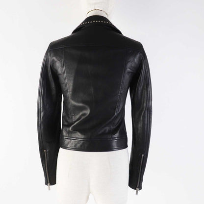 Saint Laurent Paris 18AW 530735 Multi Pin Badge And Studded Motorcycle Leather