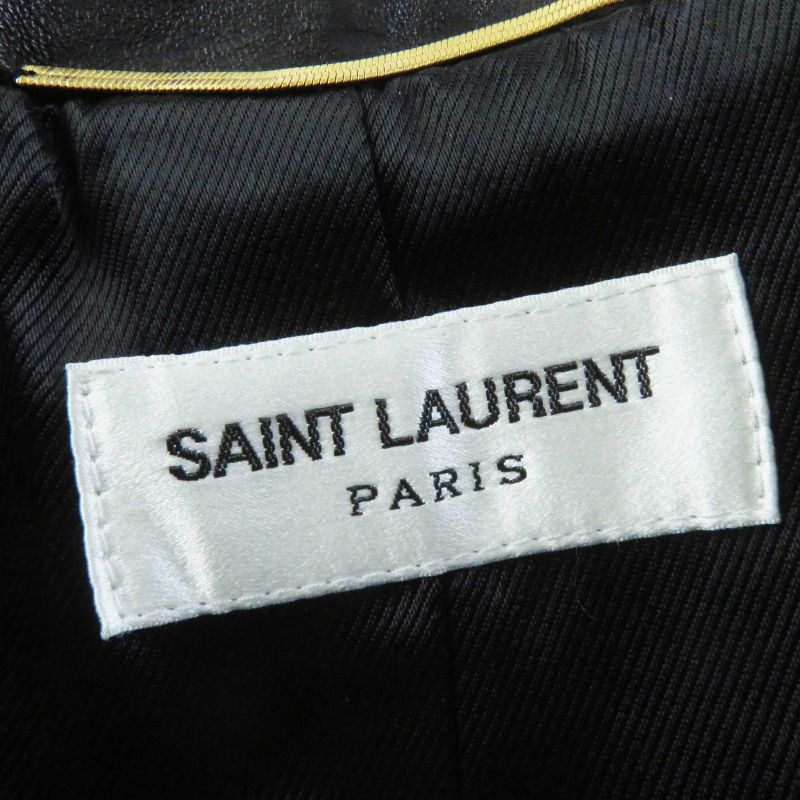 Saint Laurent Paris 18AW 530735 Multi Pin Badge And Studded Motorcycle Leather