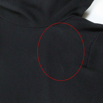 Gucci 364339 100% Rayon Lamb Leather Use Square Neck Long Sleeves Dress Black