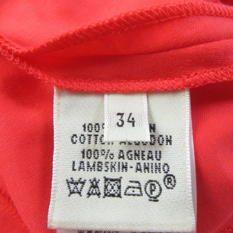 Hermes 100% Cotton Leather Short Sleeve Zip Up Hoodie Outerwear Orange 34 Made